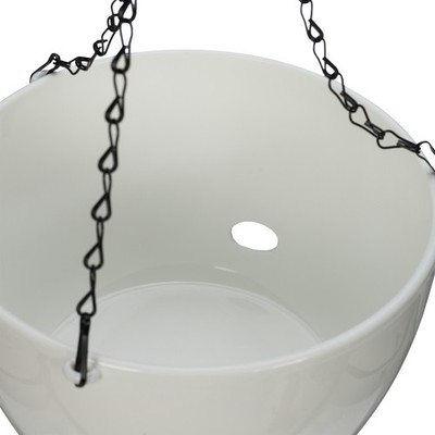 Relaxdays Vasi da Appendere, Set da 2, Fioriera Autoirrigante per Piante da Interno, Portafiori con Serbatoio, Bianco