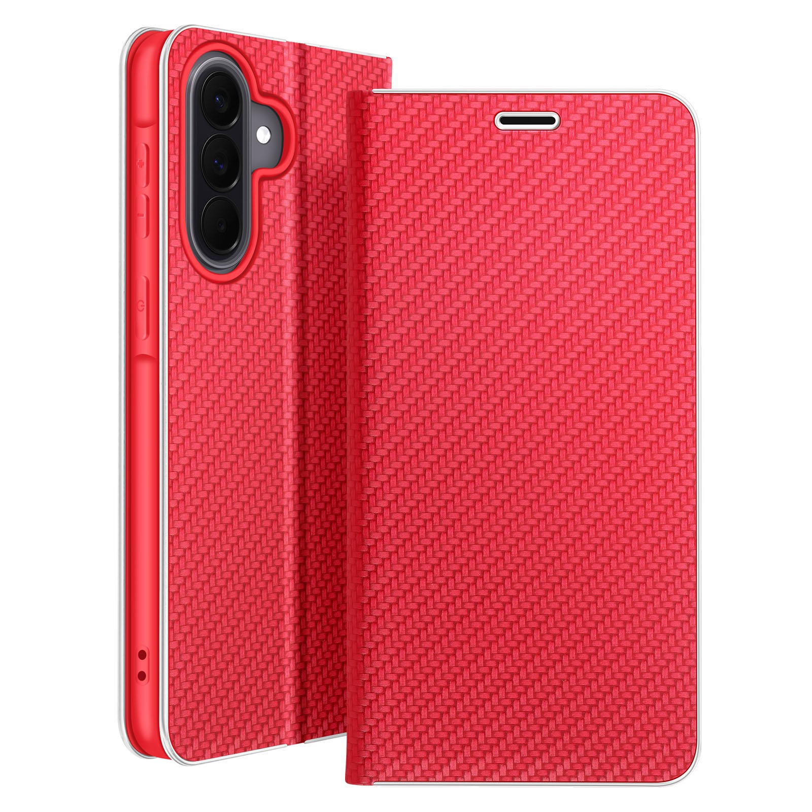 Coque Galaxy A57 anti-choc avec cadre métallique et compartiment carte rouge Avizar