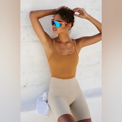 NWOT Free People FP Movement All Clear Solid Cami Crop Tank Camel Sz XS/S