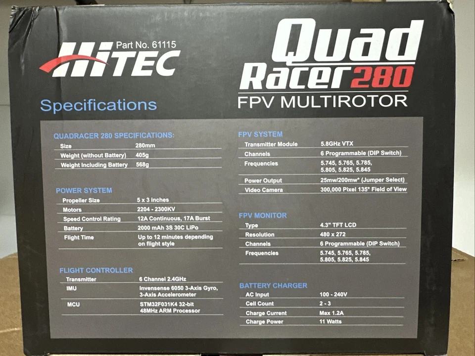Hitec Quad Racer 280 FPV Quadcopter Rtf Drone Foto 2 de 4