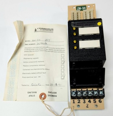 CERBERUS PYROTRONICS ZN 34 MODEL ZN-34 07J FIRE ALARM CONTROL DY-1-0 580 121651