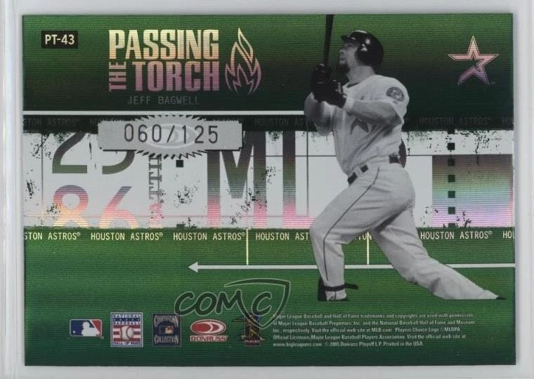 2005 Donruss Elite Passing the Torch Green /125 Willie McCovey Jeff Bagwell HOF - Image 2 of 2
