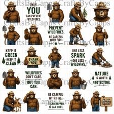Smokey Bear Waterslide Finger Nail Decals Instructions Bonus (set of 50) KC