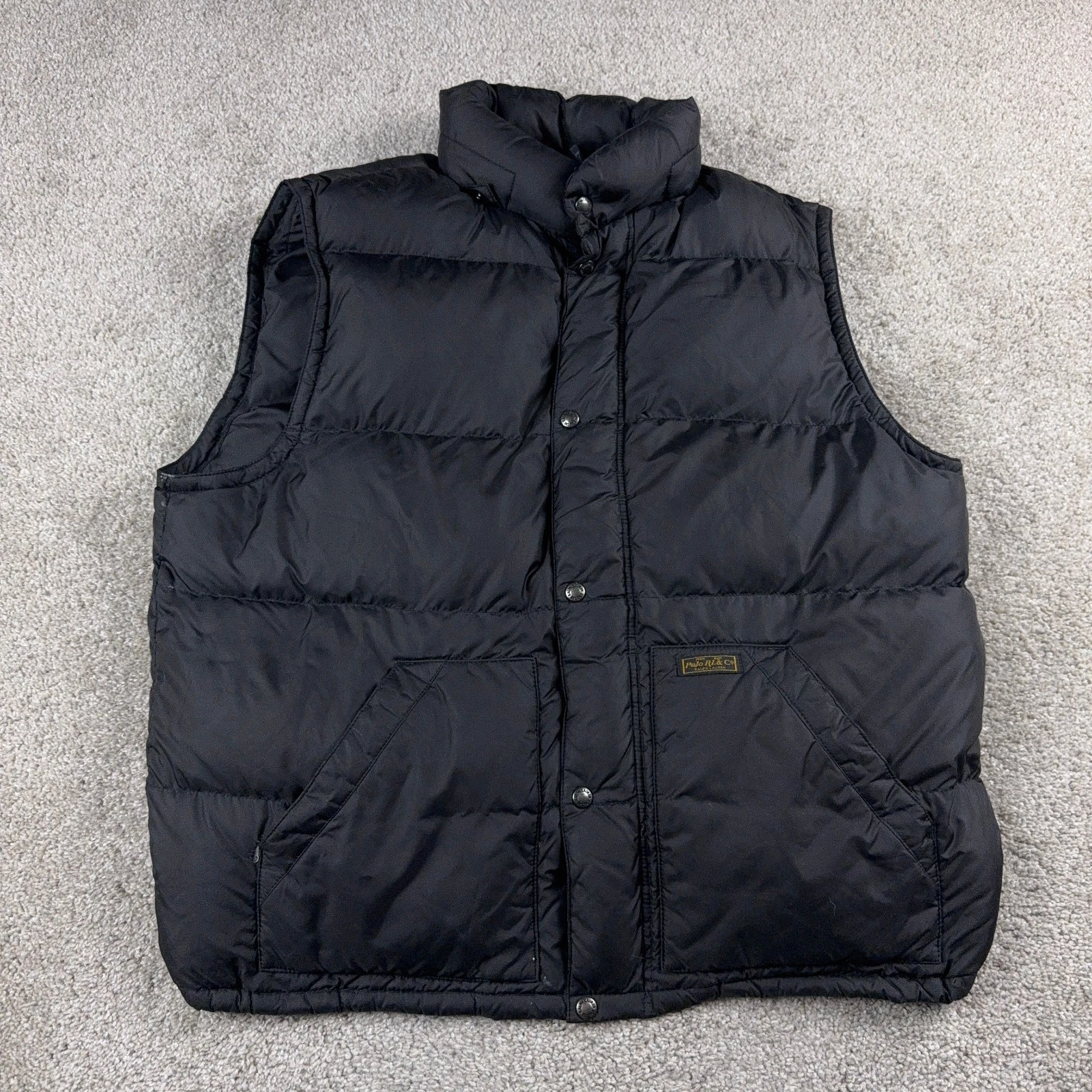 Ralph Lauren Vest Mens XXL 2XL Black Down Puffer Insulated Outdoors Gilet