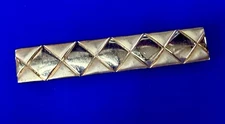 Vintage Anson Diamond Shaped Pattern Gold Tone Tie Bar / Money Clip Bill Holder