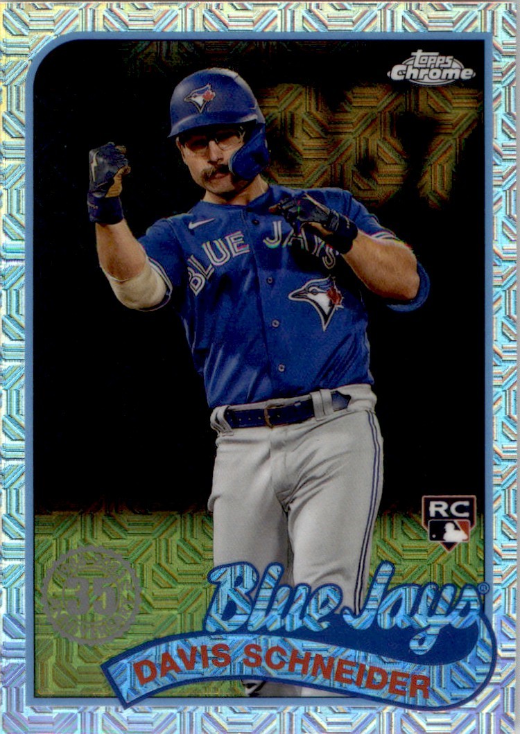 Davis Schneider 2024 Topps Series 1 1989 Silver Pack Chrome Mojo Refractor RC