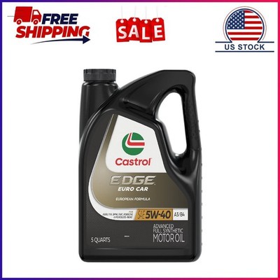 Castrol EDGE Euro 5W-40 A3/B4 Advanced Full Synthetic Motor Oil, 5 Quarts