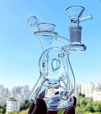 Multiple water pipes Tall bong Slanted mouth Water Smoking Recycler rig 14mmbowl