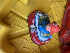 Vintage YONE Japan Tin Toy Fire Chief 2154 Wind-Up W/Key - Works