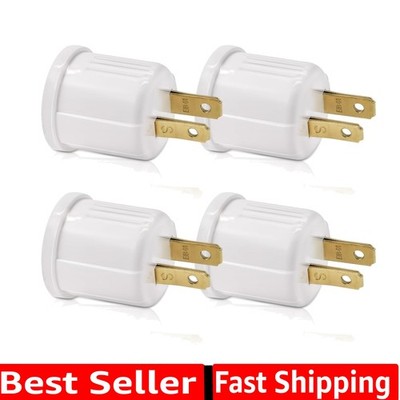 Versatile Light Socket Adapter - Polarized 2-Prong, 125 Volt, 660 Watt, 4-Pack