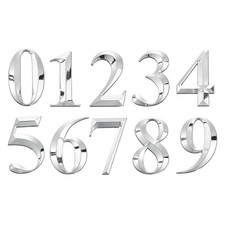 20Pcs House Numbers for Outside 4 Inch 0-9 Number Stickers Silver