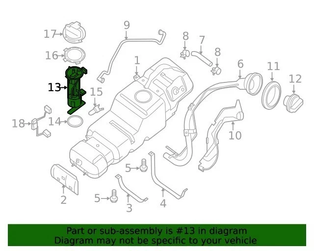 Bomba de combustível completa genuína Nissan NV1500 2012-2021 17040-1PA0A - Imagem 2 de 3