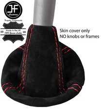 Rote Nähte Echt Wildleder Schaltknauf Hülle Passt Für Smart Forfour 2004-2006