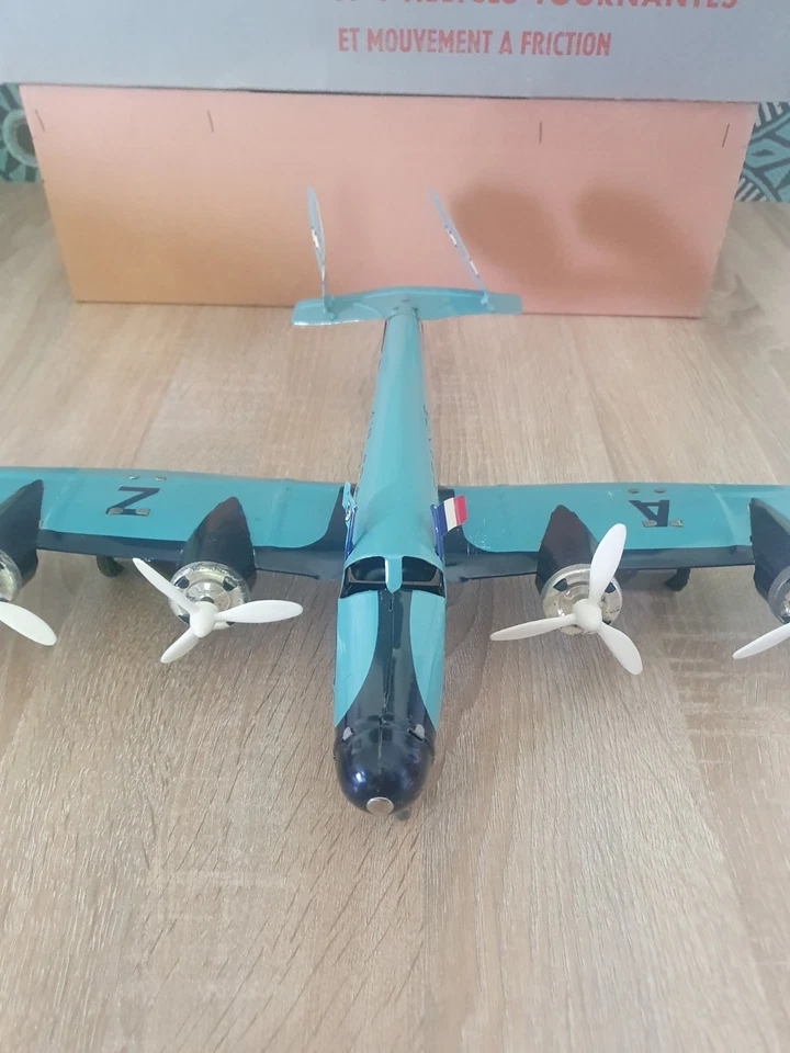 Jouet Ancien Joustra Avion Bazi En Boite D Origine Rare Tres Bon Etat  - Photo 4/4
