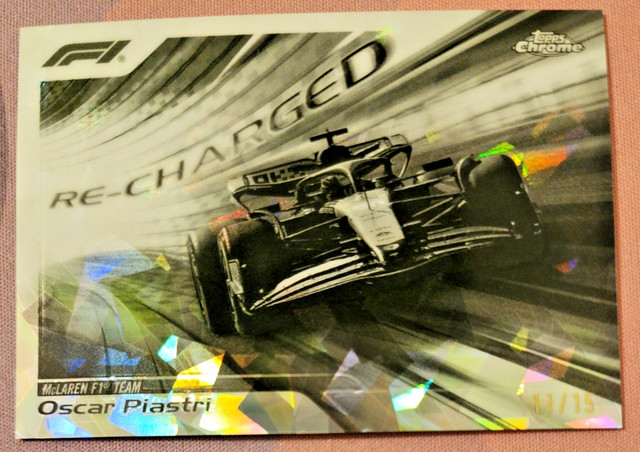 2024 Topps Chrome Sapphire Formula 1 Re-Charged Oscar Piastri #RECH-8 B&W 11/15