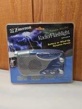 New Emergency Emerson Portable Wind-Up Or Battery Powered Radio/Flashlight