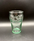 Small Vintage Coca Cola Coke Glass, Embossed, Pebbled Finish 4" High