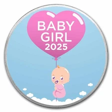 1 oz Silver Colorized Round - APMEX (Baby Girl, 2025)