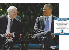 ROBERT GATES - OBAMA'S SECRETARY OF DEFENSE - SIGNED 8x10 PHOTO BECKETT COA BAS