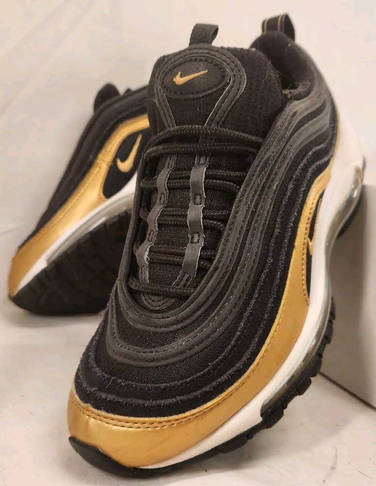 Nike Air Max 97 GS Black Metallic Gold Kids Size 5Y 921522-014 2019 Release