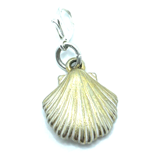 Coquillage doré Brighton avec gemme coquille biface perle clip personnalisé charme - Photo 1 sur 6
