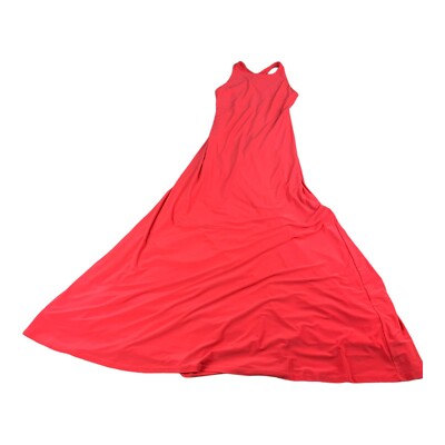 Isaac Mizrahi Racerback Maxi Slip Dress in Watermelon Red