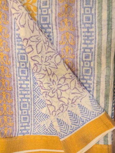 Envoltura de sari indio vintage de algodón puro pareo estampado sari étnico textil PCS6620 - Imagen 9 de 9