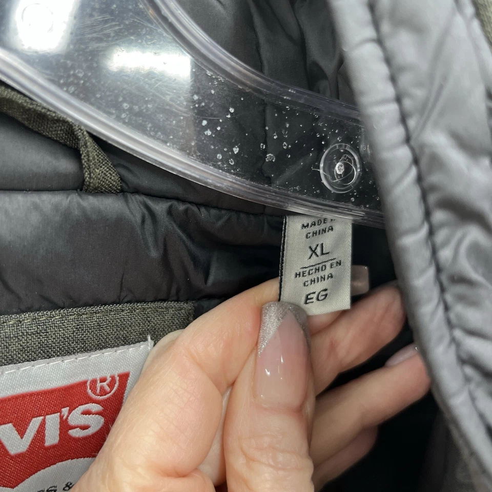 Abrigo Levis Para Hombres Grande Verde 3 en 1 Cola de Pescado Parka Forrada Chaqueta Militar Invierno Foto 4 de 4