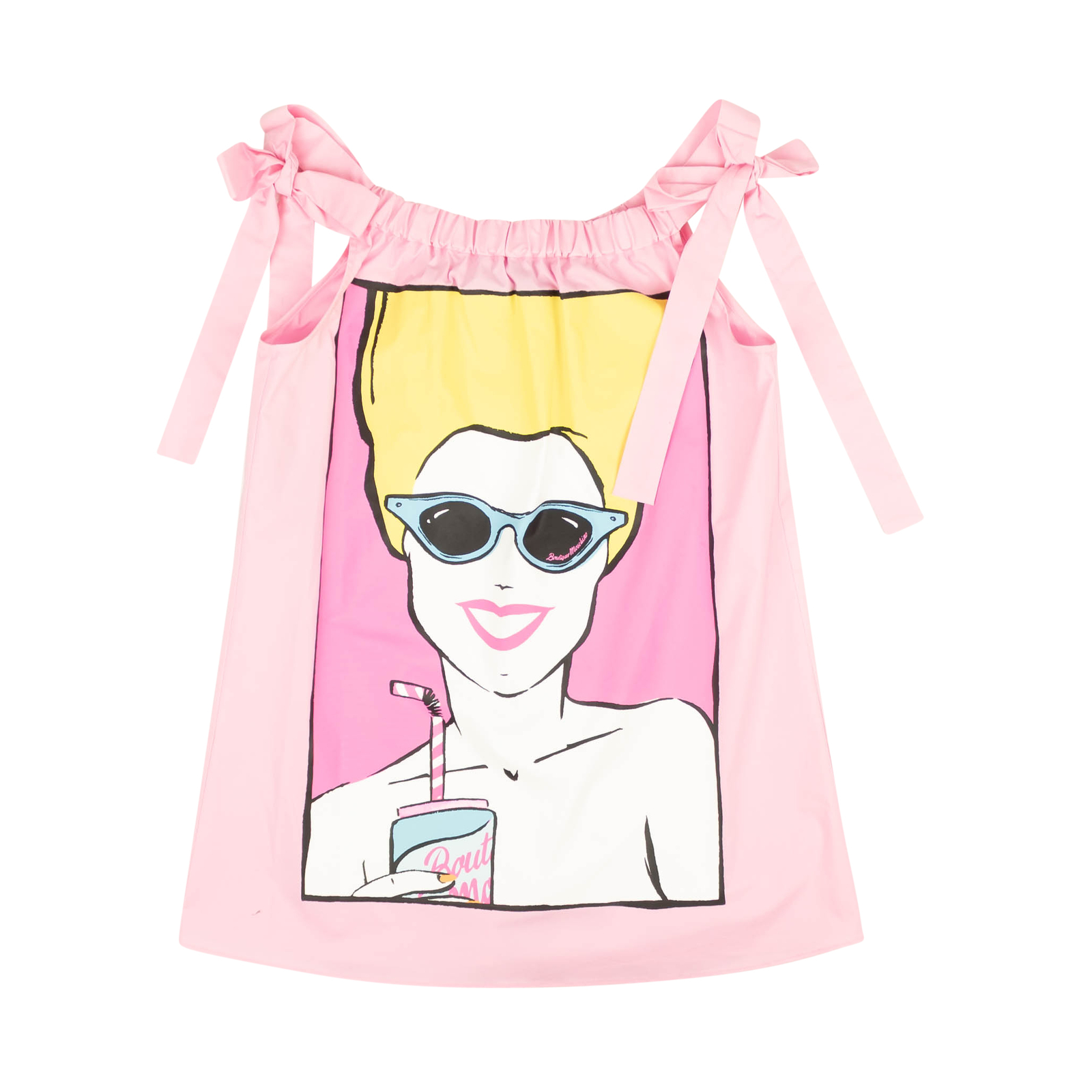 NWT БУТИК MOSCHINO Розовый летний женский топ без рукавов на завязках, Размер 2/38, 400 долларов США