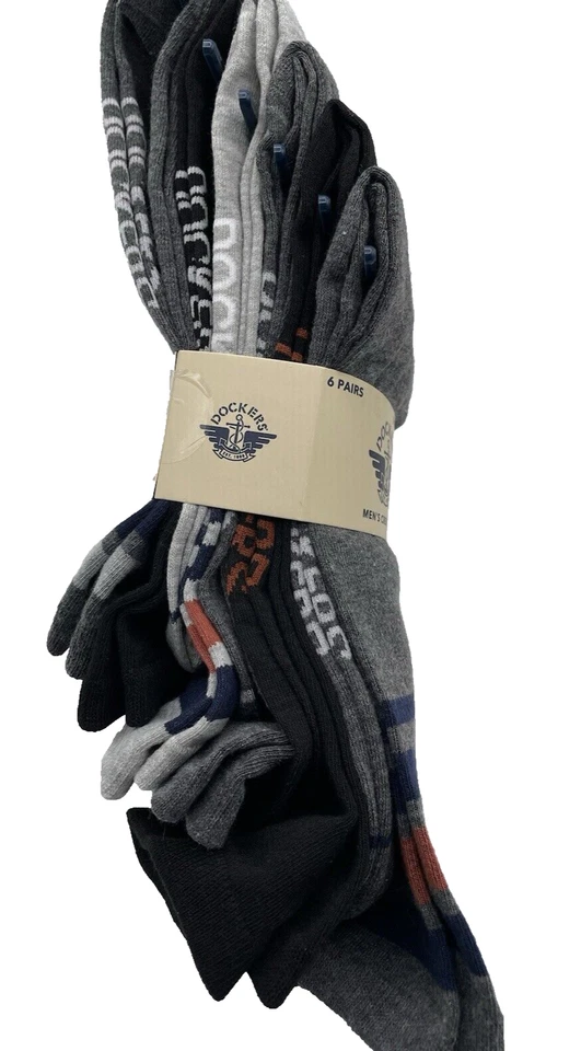 Calcetines de vestir 6 pares/paquete negros/grises/azul marino a rayas duraderos suaves elásticos nuevos Foto 2 de 3