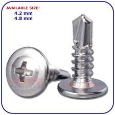 SELF DRILLING WAFER HEAD SCREWS TAPPING ZINC PLATED SCREW TEK 4.2mm 4.8mm