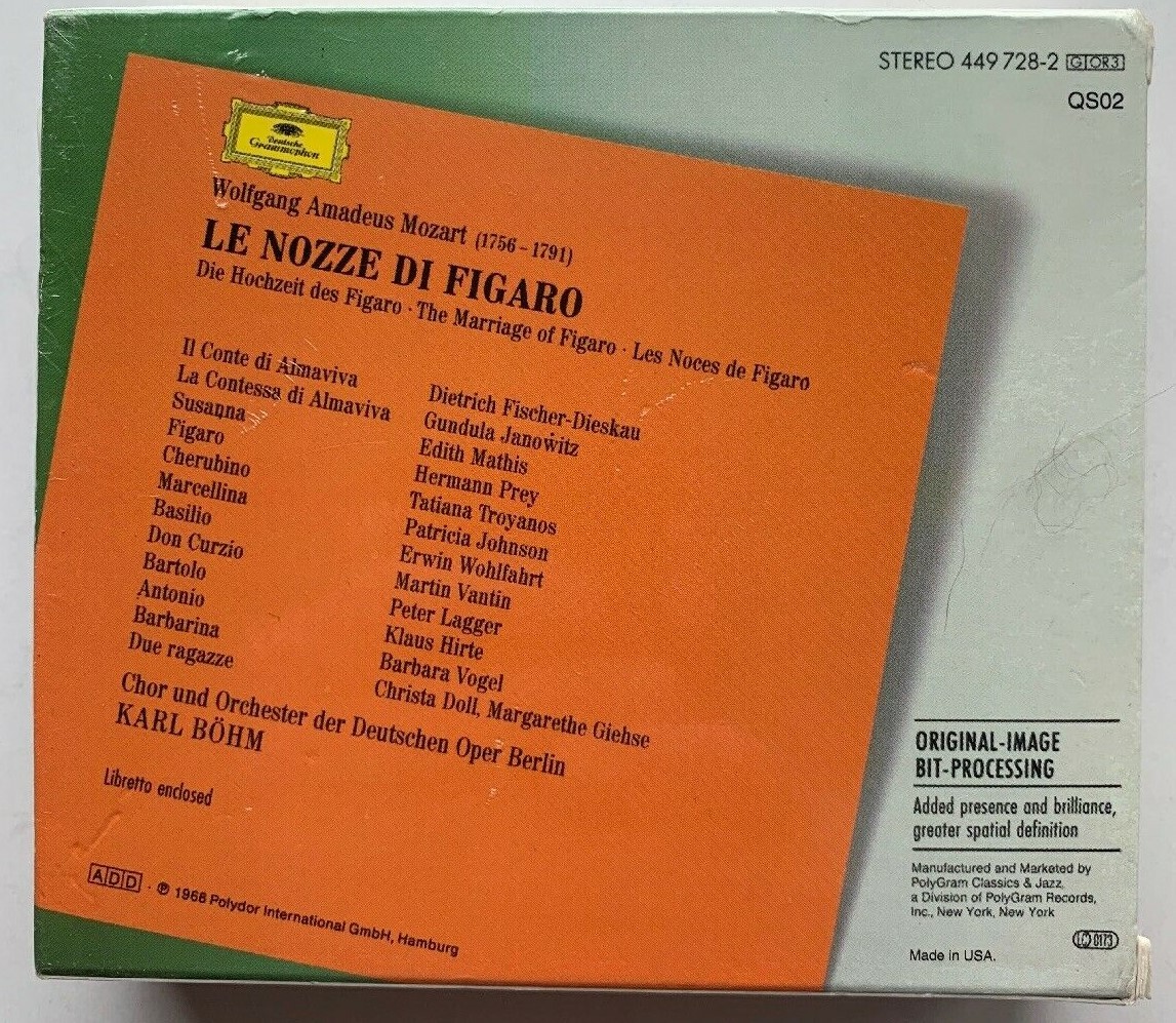 Karl Böhm~Le Nozze Di Figaro~Wolfgang Amadeus Mozart German CD SET