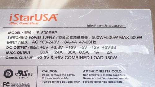 ISTARUSA IS-500R8P DUAL REDUNDANT POWER SUPPLY CAGE/RECEIVER/HOUSING/CHASSIS - Picture 2 of 5