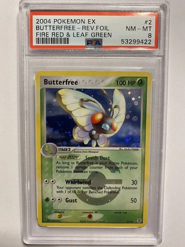 Pokemon PSA 8 Butterfree 2/112 EX FireRed & LeafGreen Holofoil Rare 2004