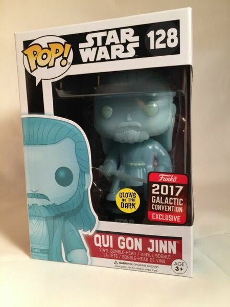 Funko Pop Star Wars 128 Qui Gon Jinn 2017 Galactic Convention GITD for sale online | eBay