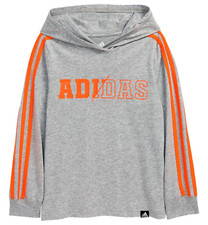 Adidas Boys Kids' Long Sleeves Linear 3-Stripe Logo Hoodie Shirt MRSP 25 NEW
