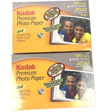 (2) Packs 100 sheets High Gloss 61 lb 4x6 Kodak Premium Photo Paper