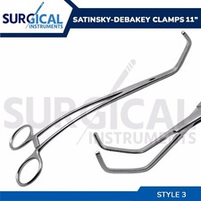 Satinsky-DeBAKEY Clamp Forceps Surgical Vascular Instruments 11S-3 German Grade