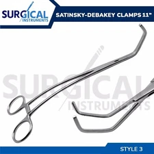 Satinsky-DeBAKEY Clamp Forceps Surgical Vascular Instruments 11S-3 German Grade