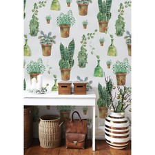 watercolor Cacti Floral Pattern Non-woven wallpaper Home wall mural Decal