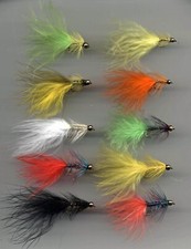 Trout Flies: Dancers Damsel Marabou Nymphs x 10 size 10 Longshank (code100)