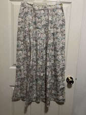HERMAN GEIST LADIES FLORAL PRINTED PLEATED LONG SKIRT SIZE 10 VINTAGE Y2K