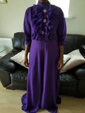 Purple Dress Senegalese Style Long Length 