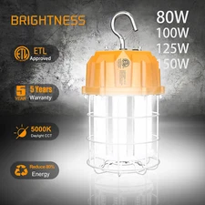 LED Construction Hanging Work Light 150W 80W 100W Portable Temporary Jobsite ETL