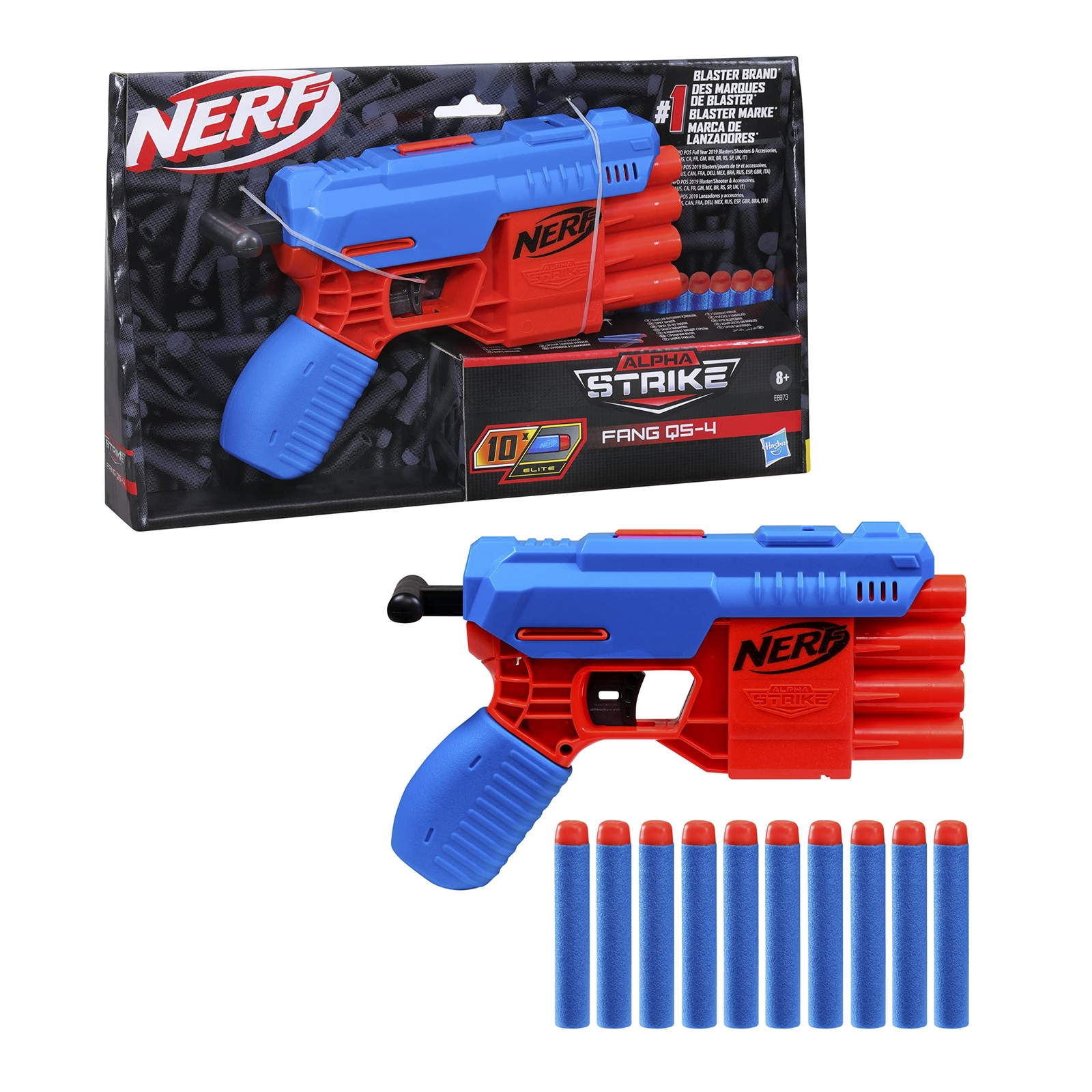 Hasbro E6973 Qs-4 Nerf Alpha Strike Spielzeug-blaster - Inklusive Zehn