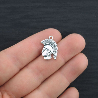 4 Centurion Head Charms Antique Silver Tone 2 Sided - SC2900