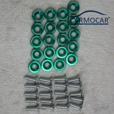 Green Jdmspeed Cnc Billet Aluminum Fender Washer Engine Bay Dress Up Kit 20pcs