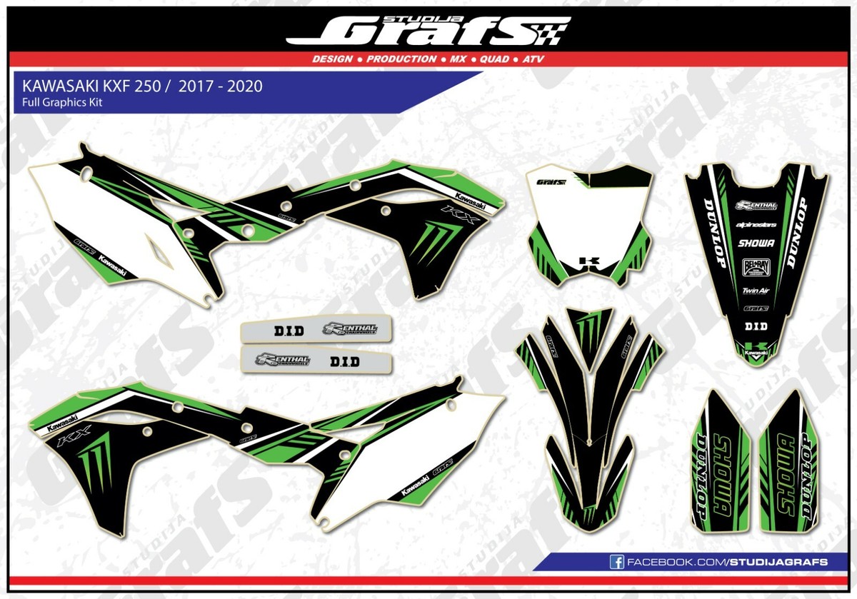 2017 2018 2019 2020 KXF 250 Graphics Kit For KAWASAKI KX 250 F