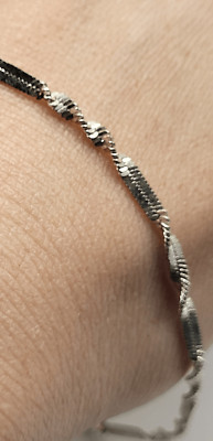 Avon Twisted Silvertone Anklet 10in