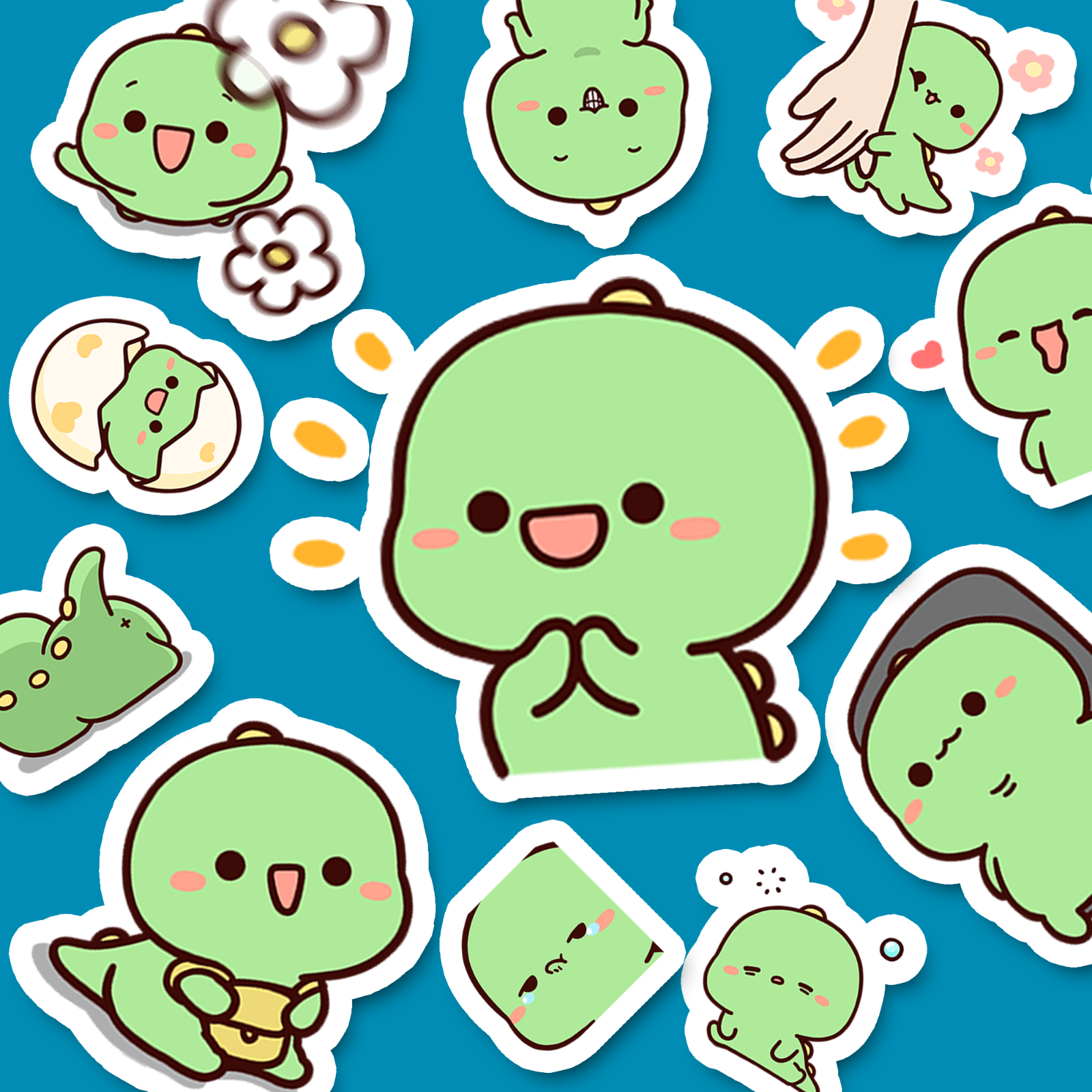 Cute Kawaii Dinosaur Stickers Journal, Diary Stickers, T-Rex ...